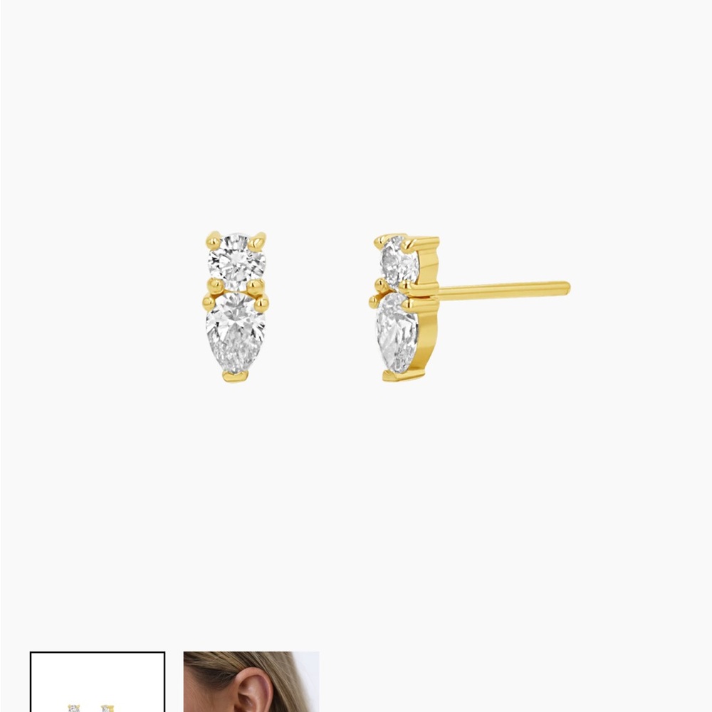 Baby Gold Diamond Duo studs from Baby Gold - Picture 3 of 7